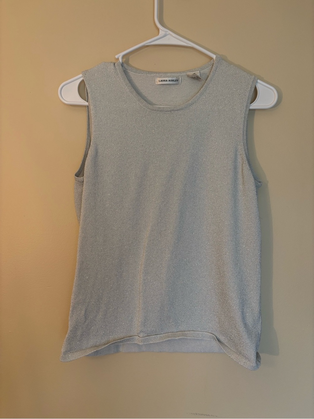 Laura Ashley Light Silver Metallic Sleeveless Tank